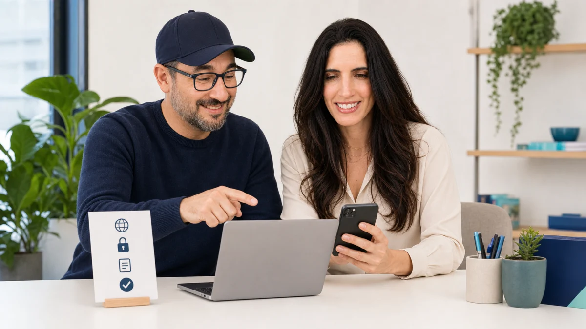 Team checking domain, security and destination before sharing a short link